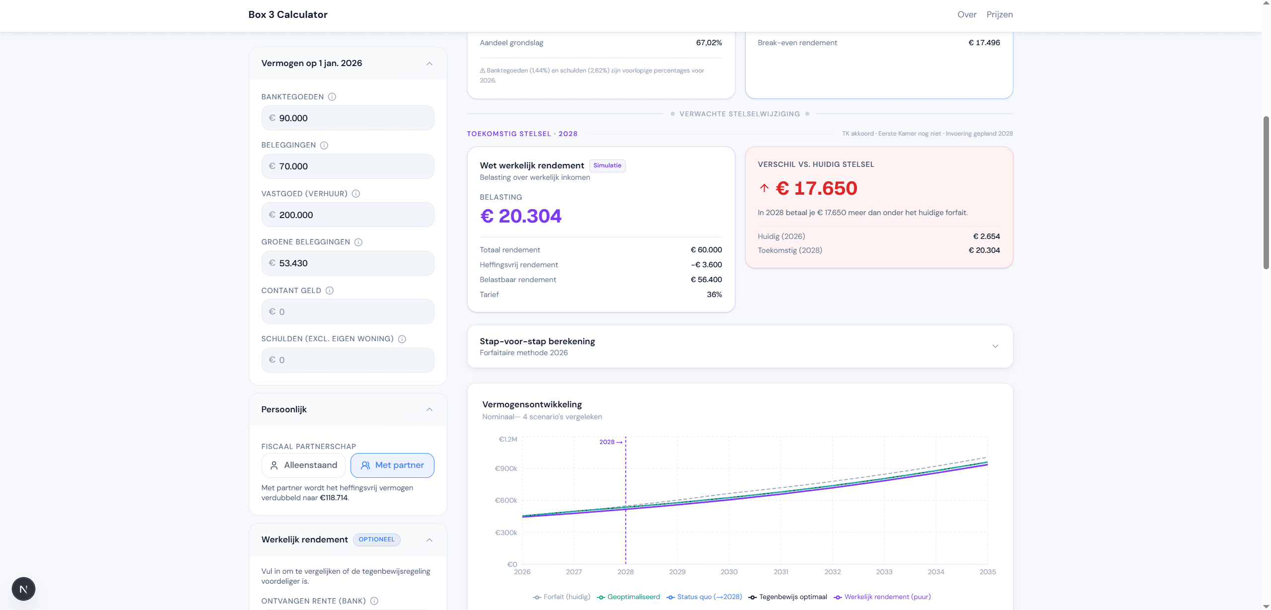 Box3Planner — voorbeeld berekening